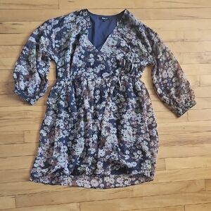 Madewell Multicolor Floral V-Neck Minidress